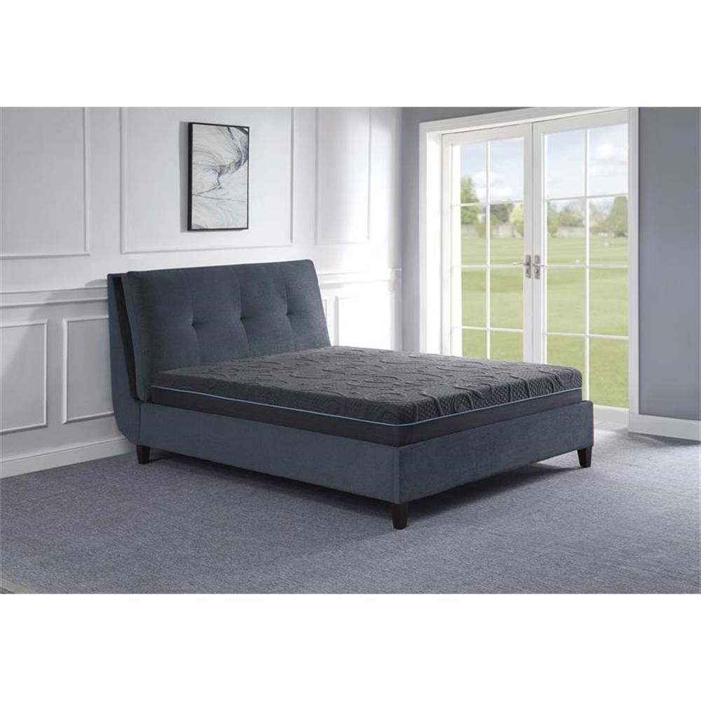 Lexicon Homelegance Bedding 8″ Fabric Queen Gel Memory Hybrid Mattress in Gray