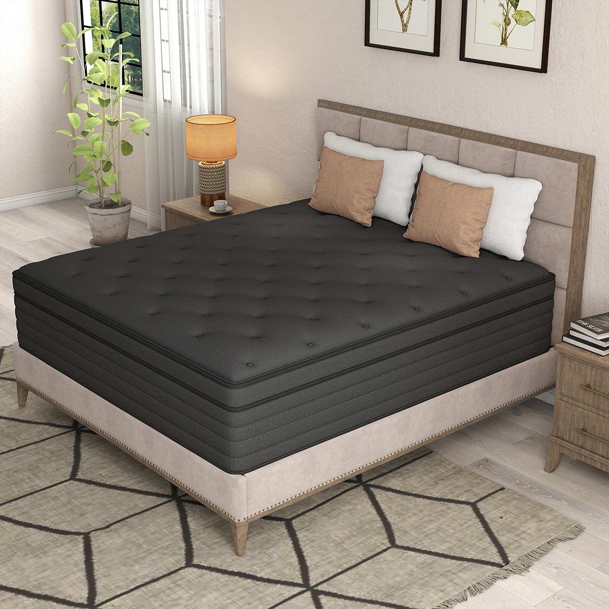 12″14″ Twin Full Queen King Size Mattress Memory Foam Hybrid Spring Bed In a Box