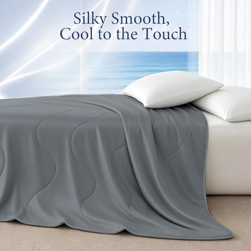 Medium Gray Comforter – 90″x90″ – Full/Queen – Soft Cooling