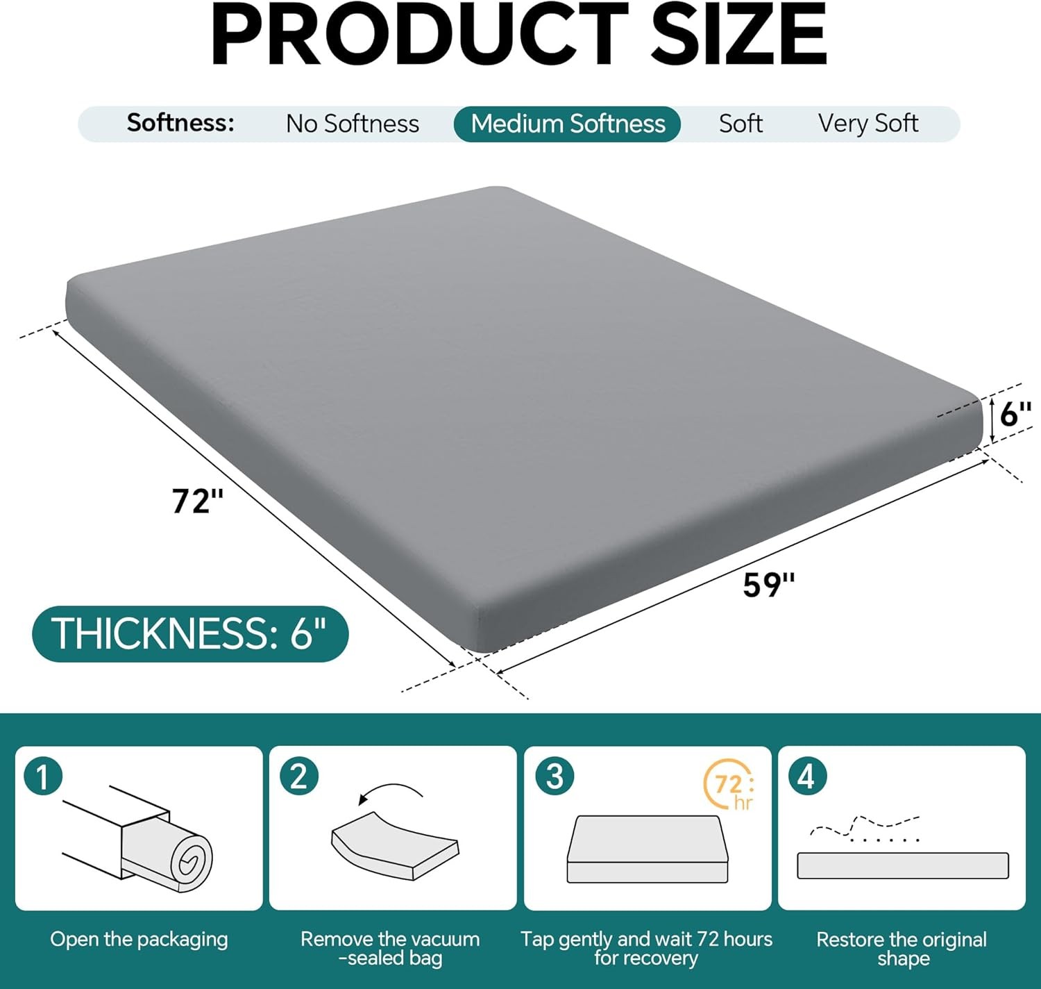 Japanese Floor Mattr Futon, 6″ Thi Tati Sleeping Pad with