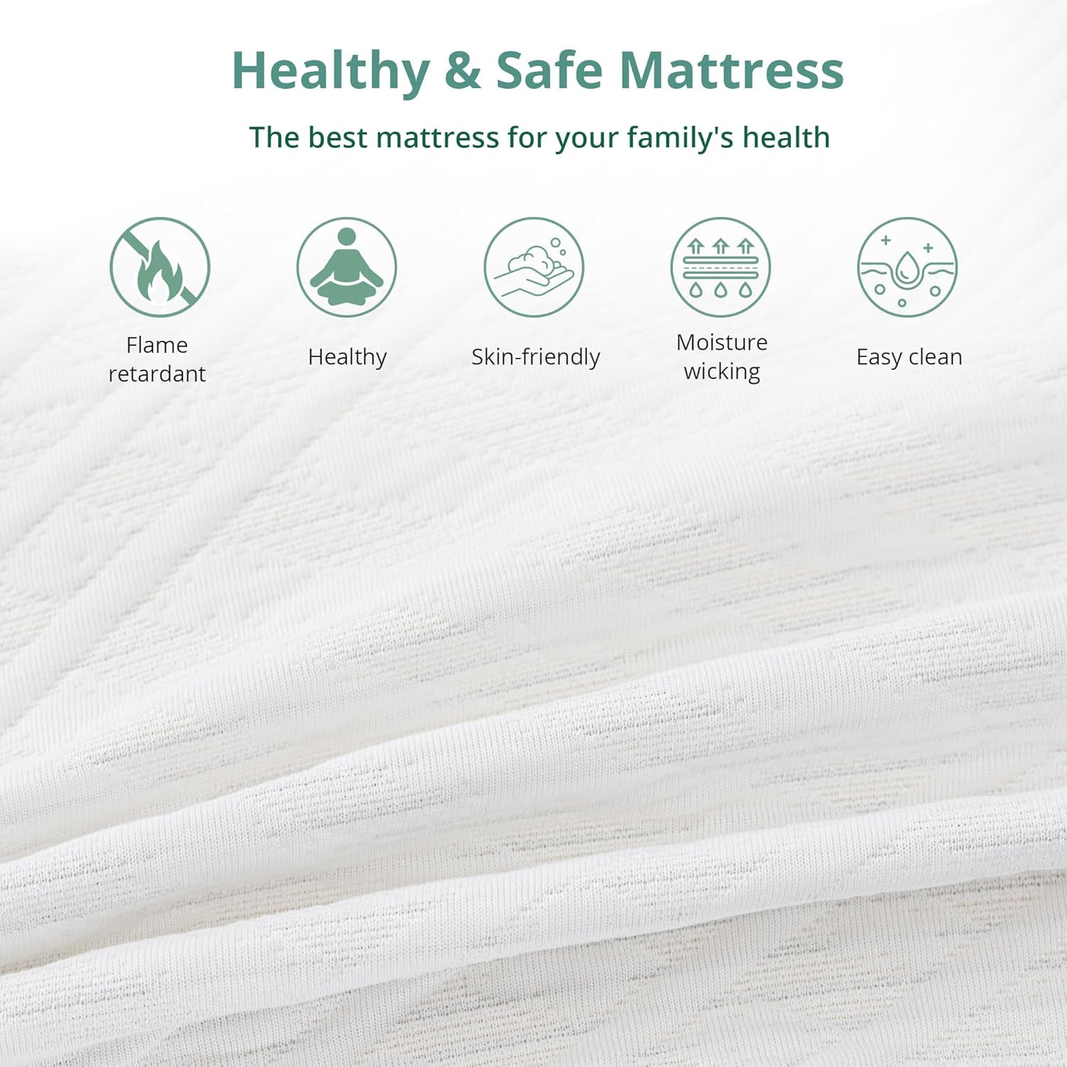 EGO White 8 Inch Short Queen Memory Foam RV Mattress, Cooling Gel Green Tea Matt