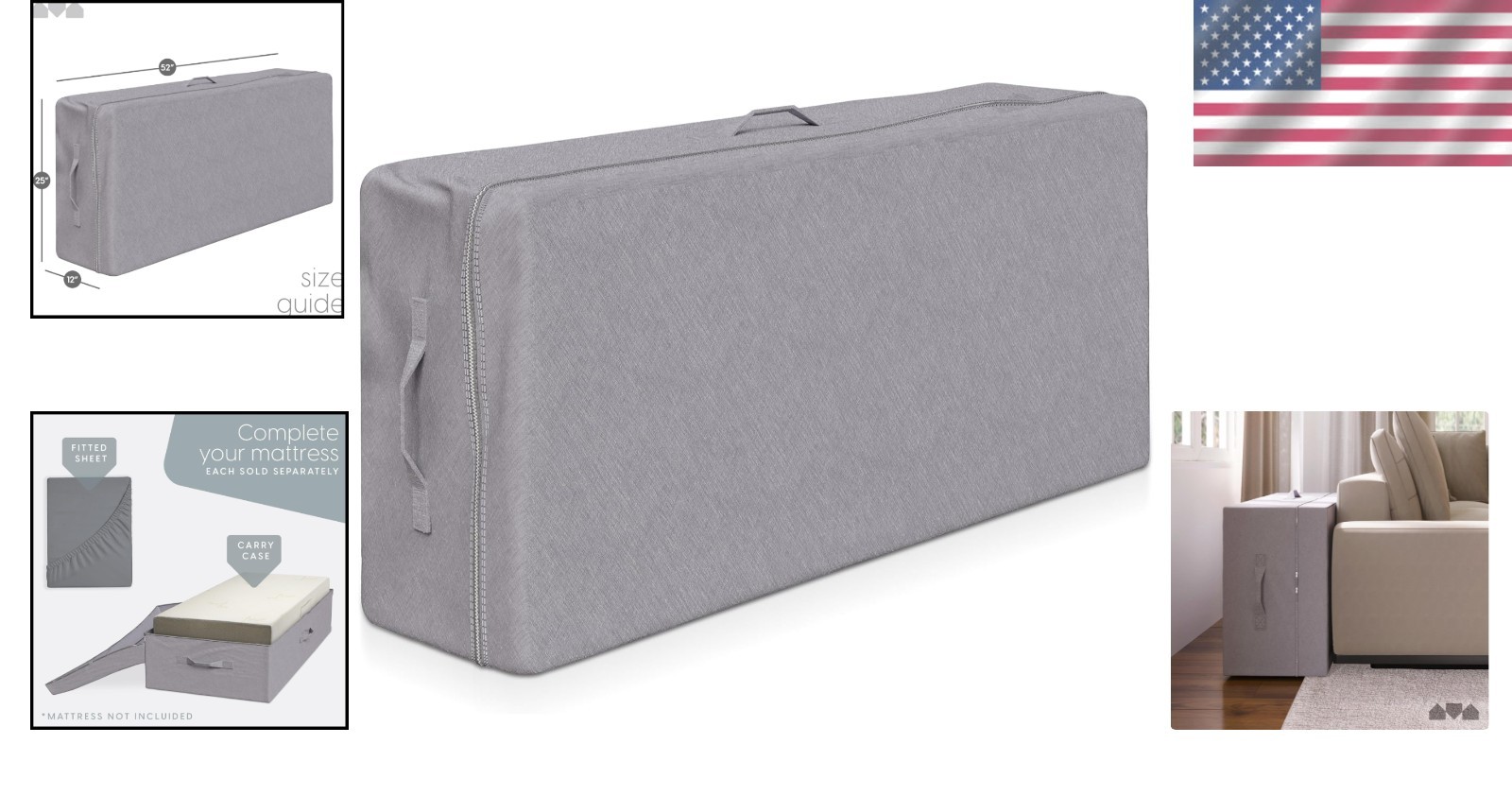 Durable Tri-Fold Mattress Cover with Zipper – Shield Your Mattress on the Go