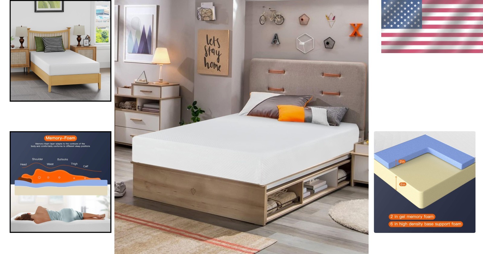 8 Inch Twin Mattress Gel Memory Foam Ventilated Cooling Pressure Relief Bed i…