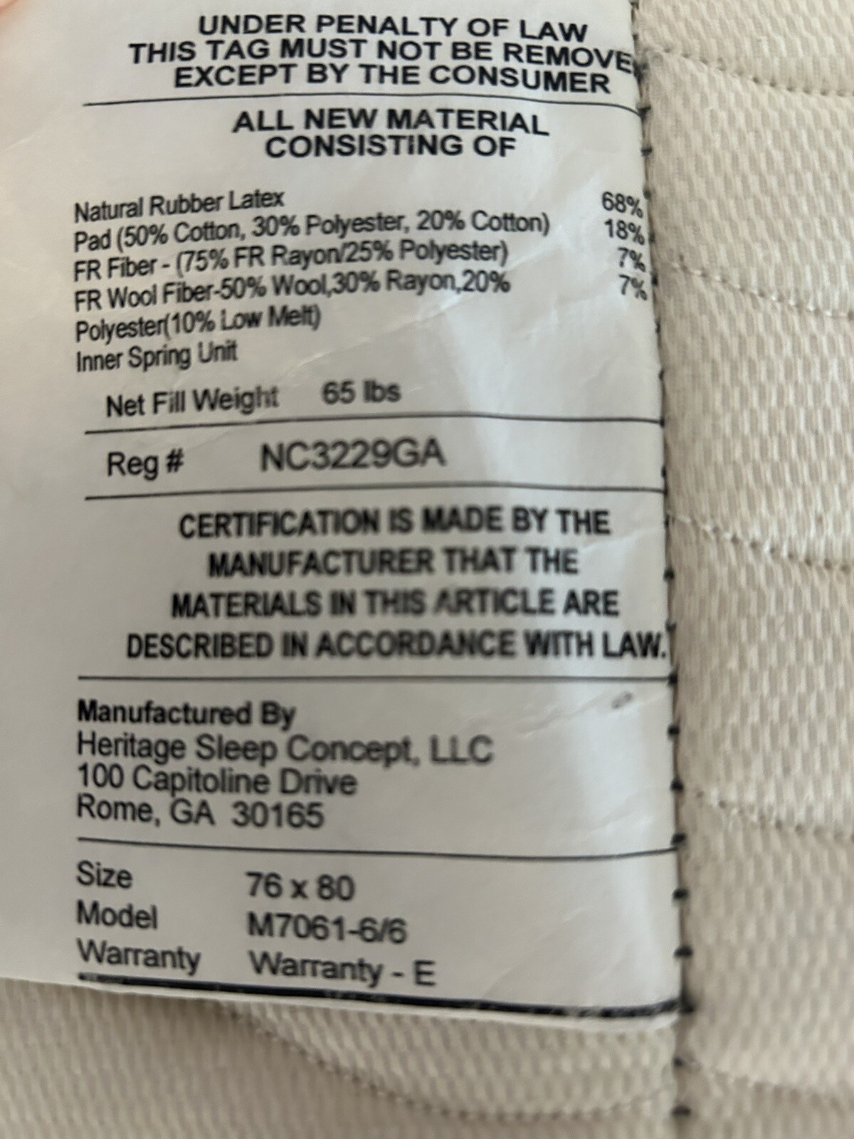 Saatva Zenhaven Hybrid Matress Lightly Used Latex Two-Layer MSRP $2100