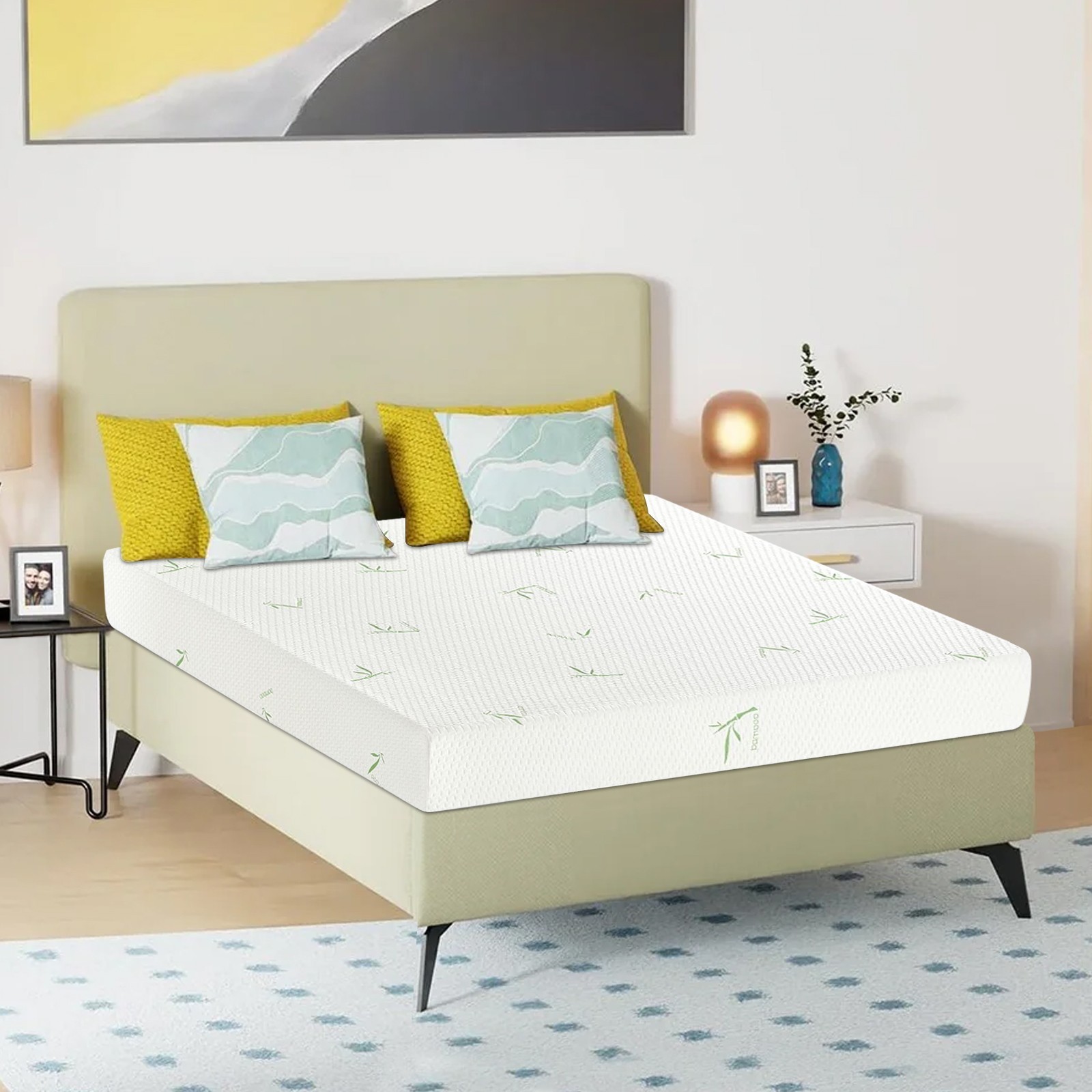 5″ 6″ 8″ Gel Memory Foam Mattress with Breathable Bamboo Fabric Removable Cover