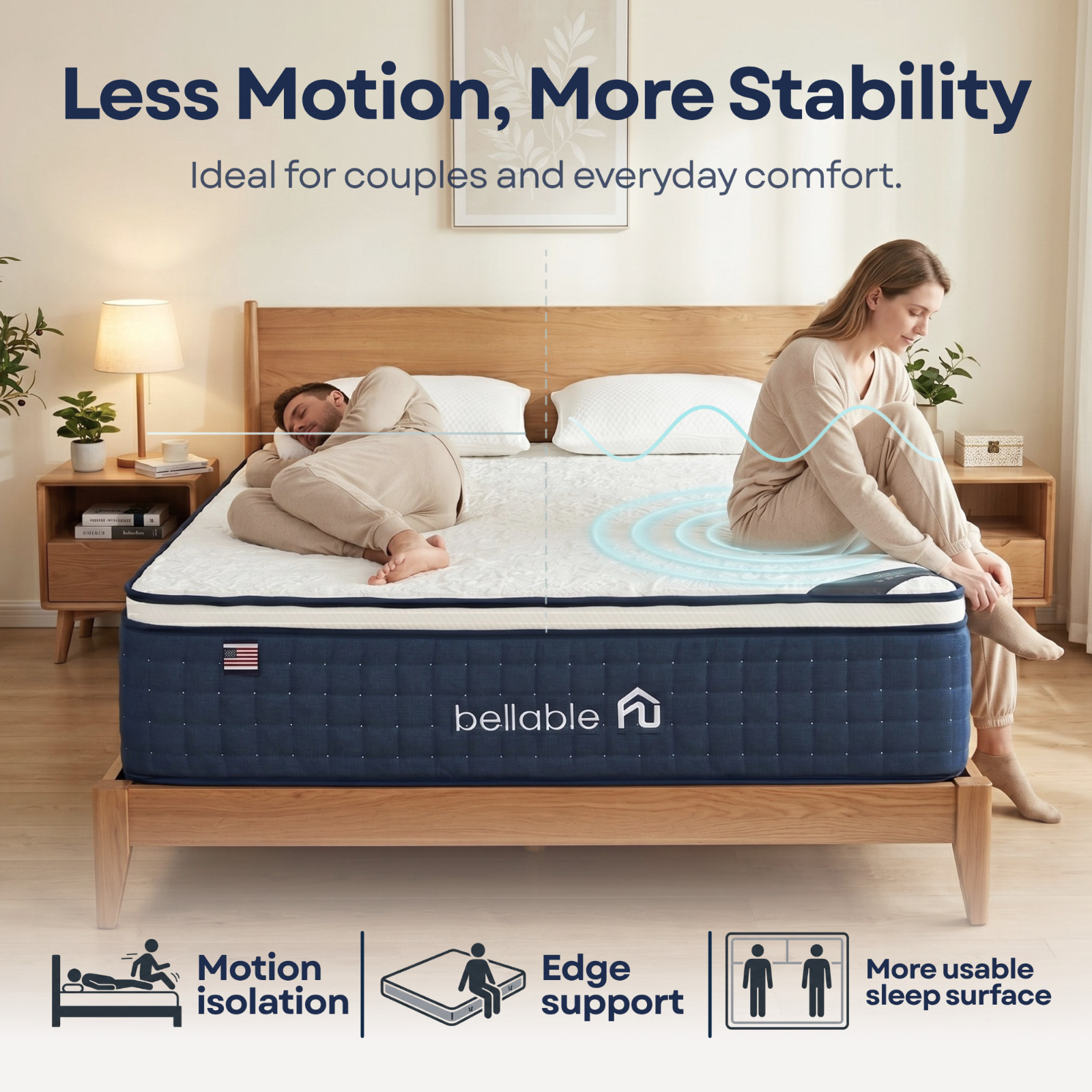 Full XL Mattress 14 Inch Hybrid Mattress in a Box Gel Memory Foam Pocket Spring