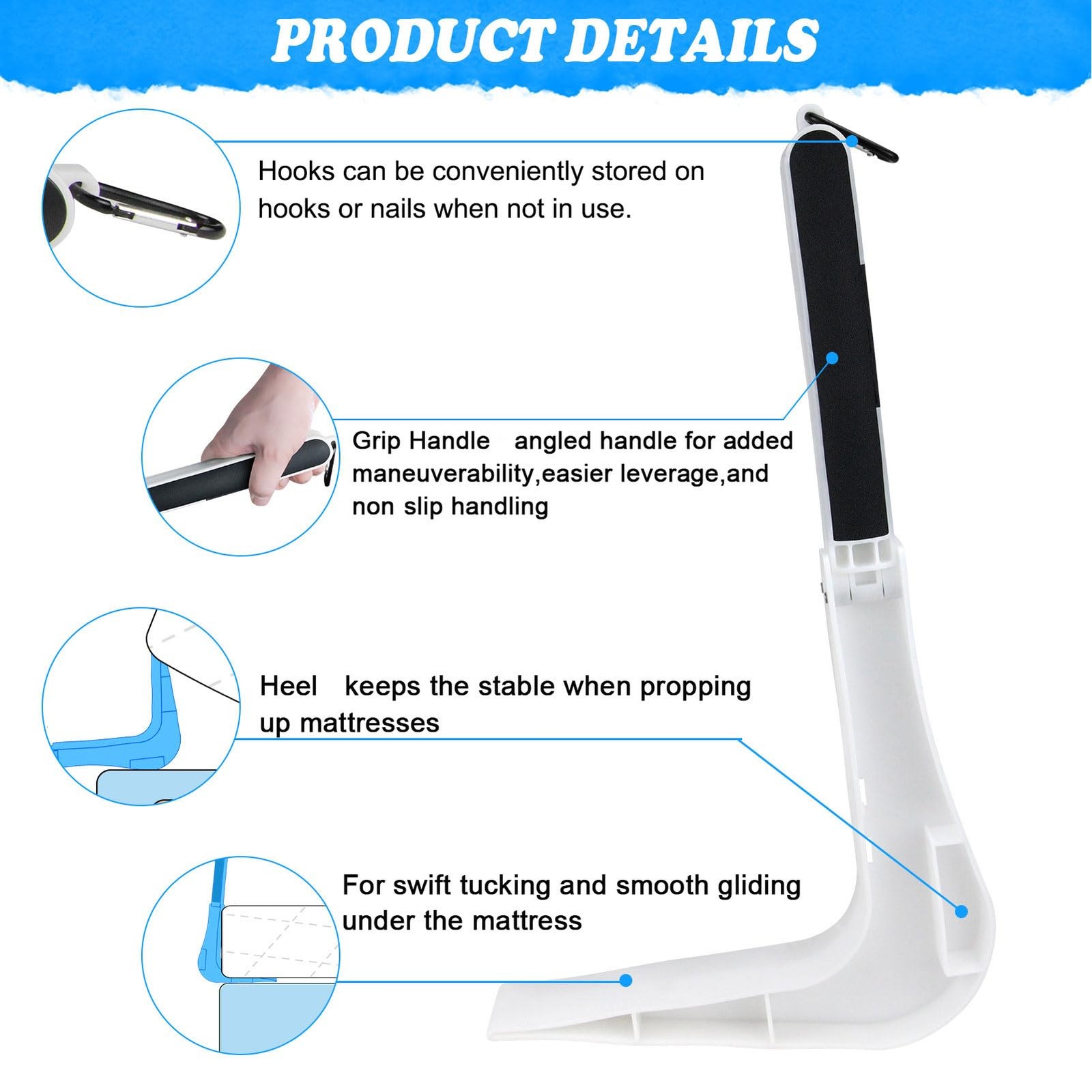 Mattress Lifter, Mattress Lifting Tool, Foldable Plastic Mattress Lifter with…