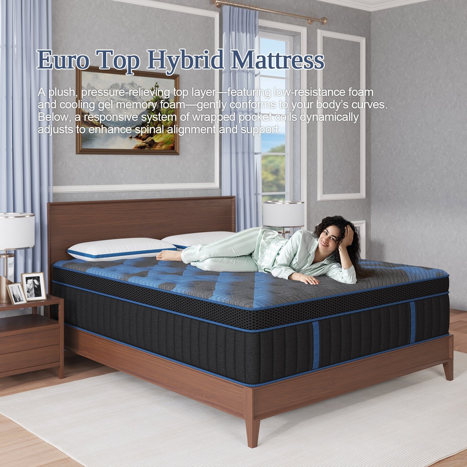 14″Twin Full Queen King Size Gel Memory Foam Spring Mattress In A Box