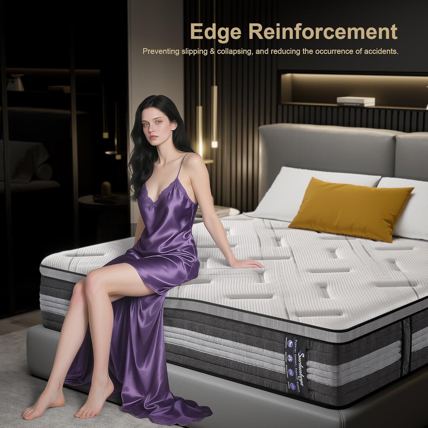 Queen 14″ Hybrid Mattress – Medium Firm Memory Foam & Pocket Springs