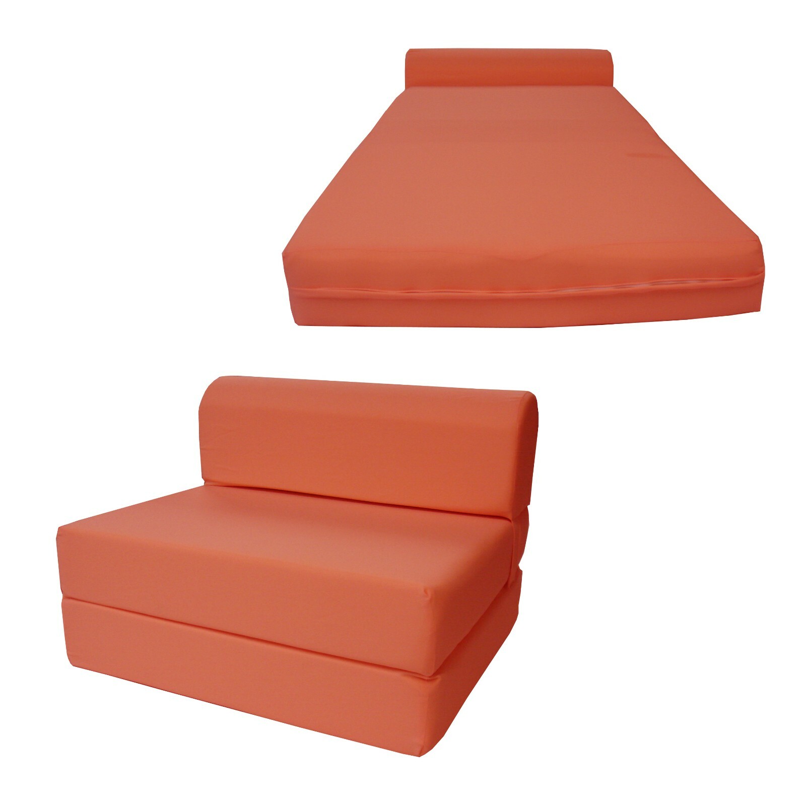 Twin Portable Flip Sleeper Chair Folding Foam Beds, 1.8 Density 6x32x70 Orange