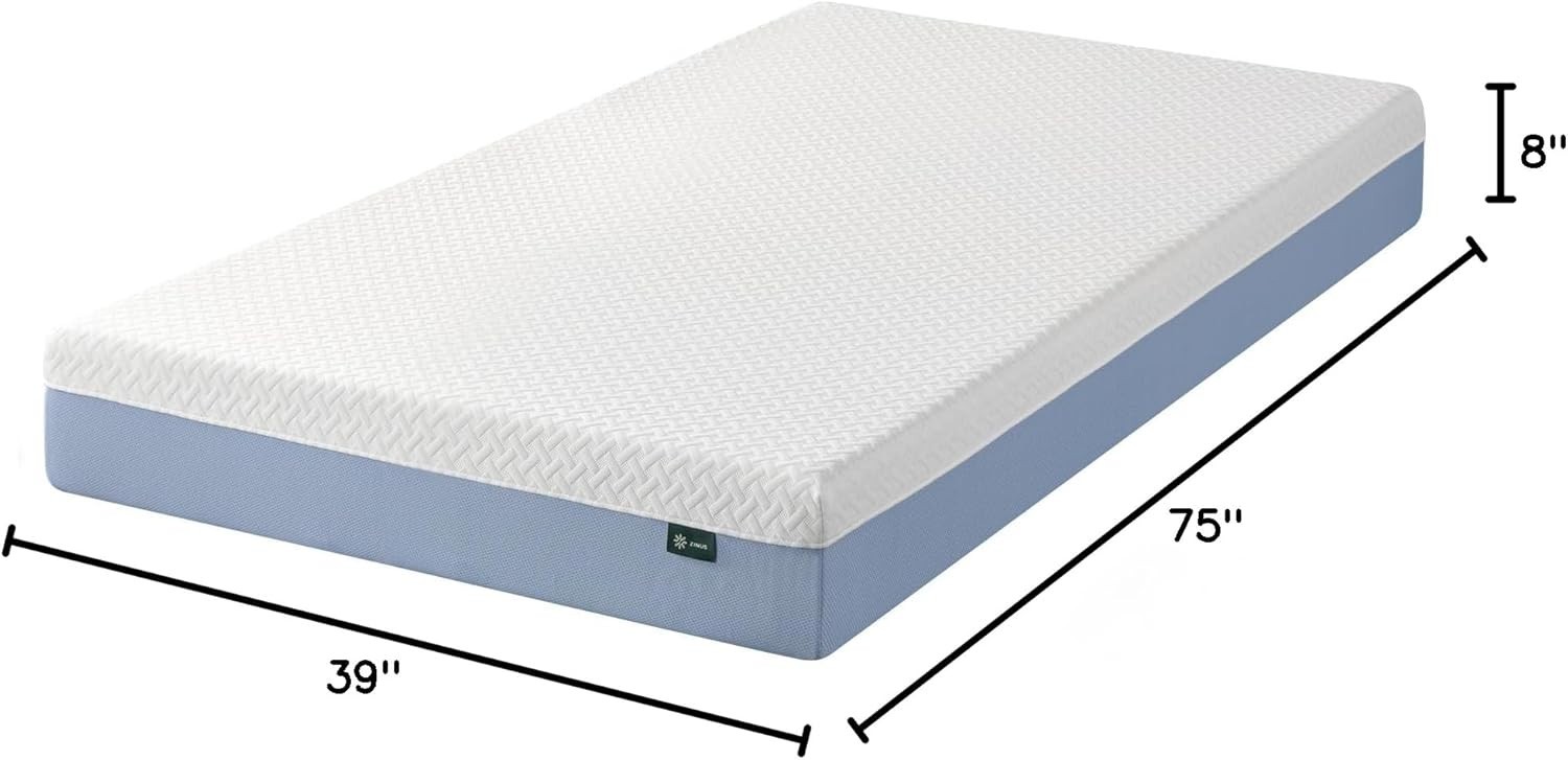 Memory Foam Mattress Twin Cooling Bed Breathable Pressure Relief Safe Materials