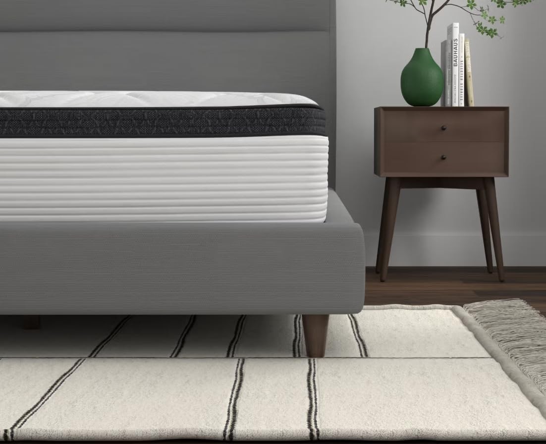 Spring Cream White Luxury Hybrid Mattress, Euro-Top | Cooling Gel Memory Foam