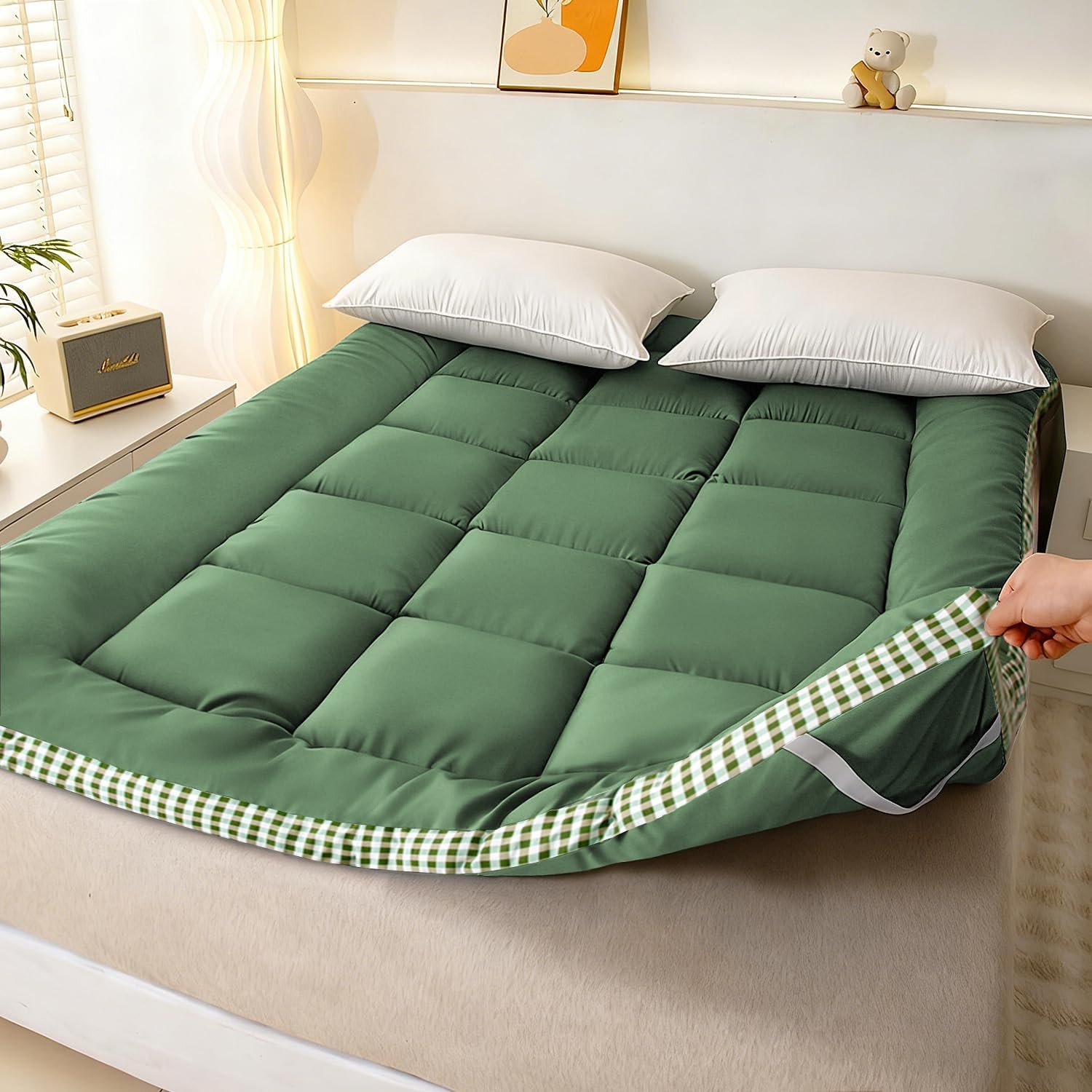 Thick Mattress Topper Twin Size – Non-Slip Mattress Pad Cover for Back Pain B…