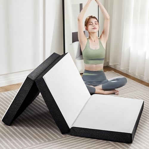 Tri-Fold Twin Memory Foam Pads, 3 inch Folding Twin (U.S. Standard) 3″ White