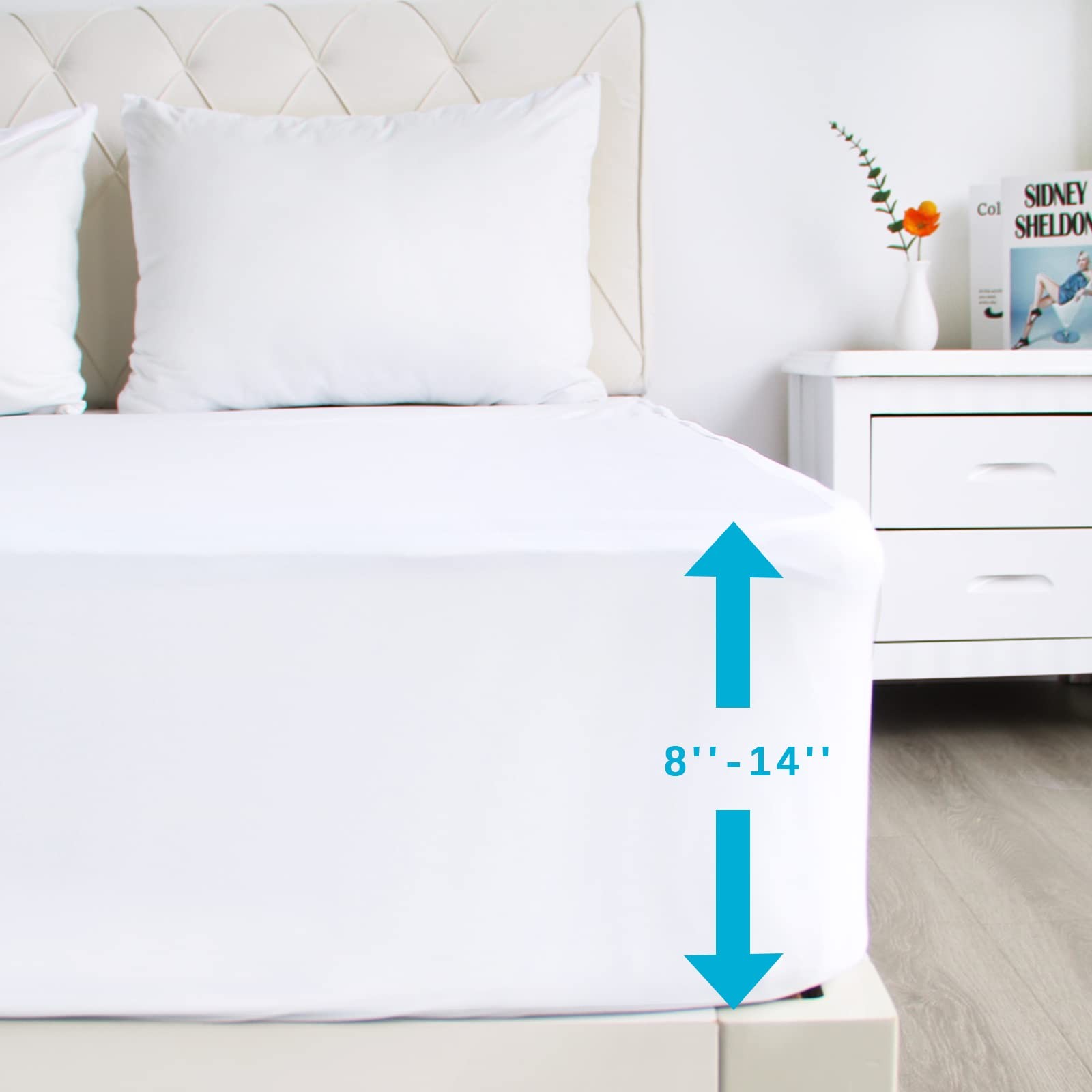 2 Pack Full Size Mattress Protector 54″ x 75″, White