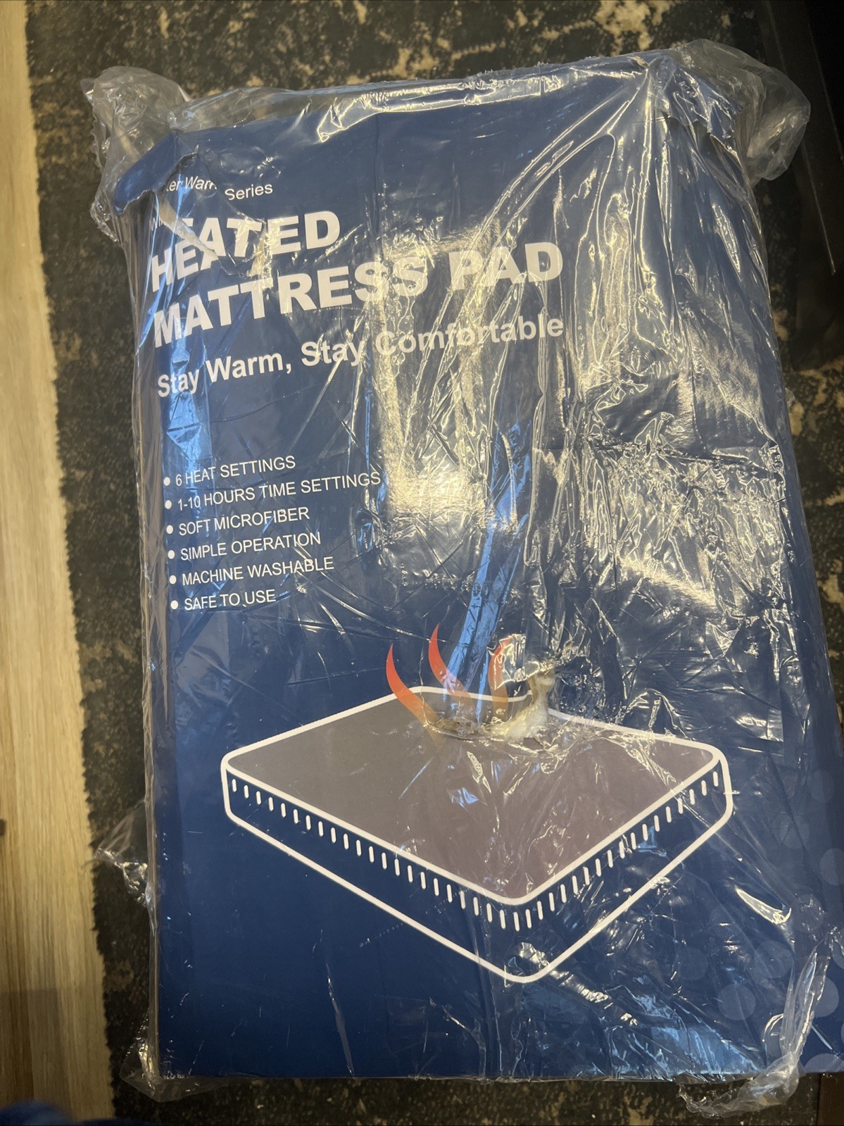King Heated Mattress Pad Dual Control 6 Heat Bed Warmer Deep Pocket 21”
