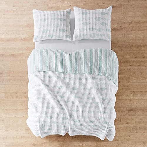 Aqua Breeze Quilt Set, Animal, 100% Cotton, Blue Full/Queen