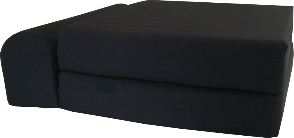 Black 6 x 36 x 70 Twin Sleeper Chair Folding Foam Bed, Foam Density 1.8 lbs