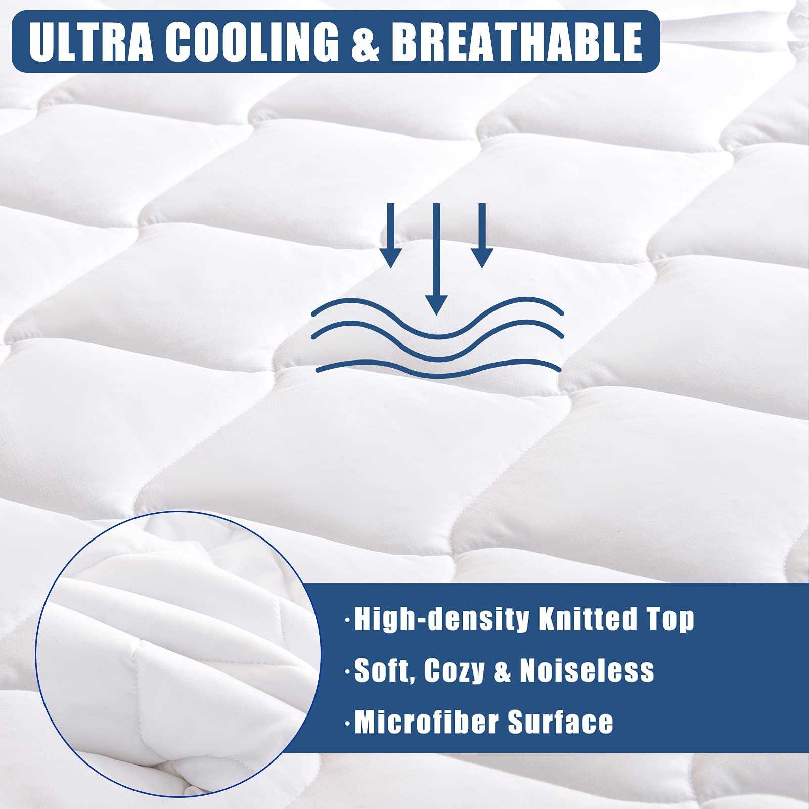 Twin Size Quilted Fitted Mattress Pad, Waterproof Twin, Windmill Protector