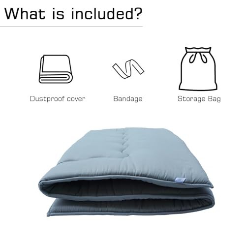 Foldable Japanese Floor Mattress 39″x80″ Tatami Futon Pad, 2.5″ Thick, Twin Size
