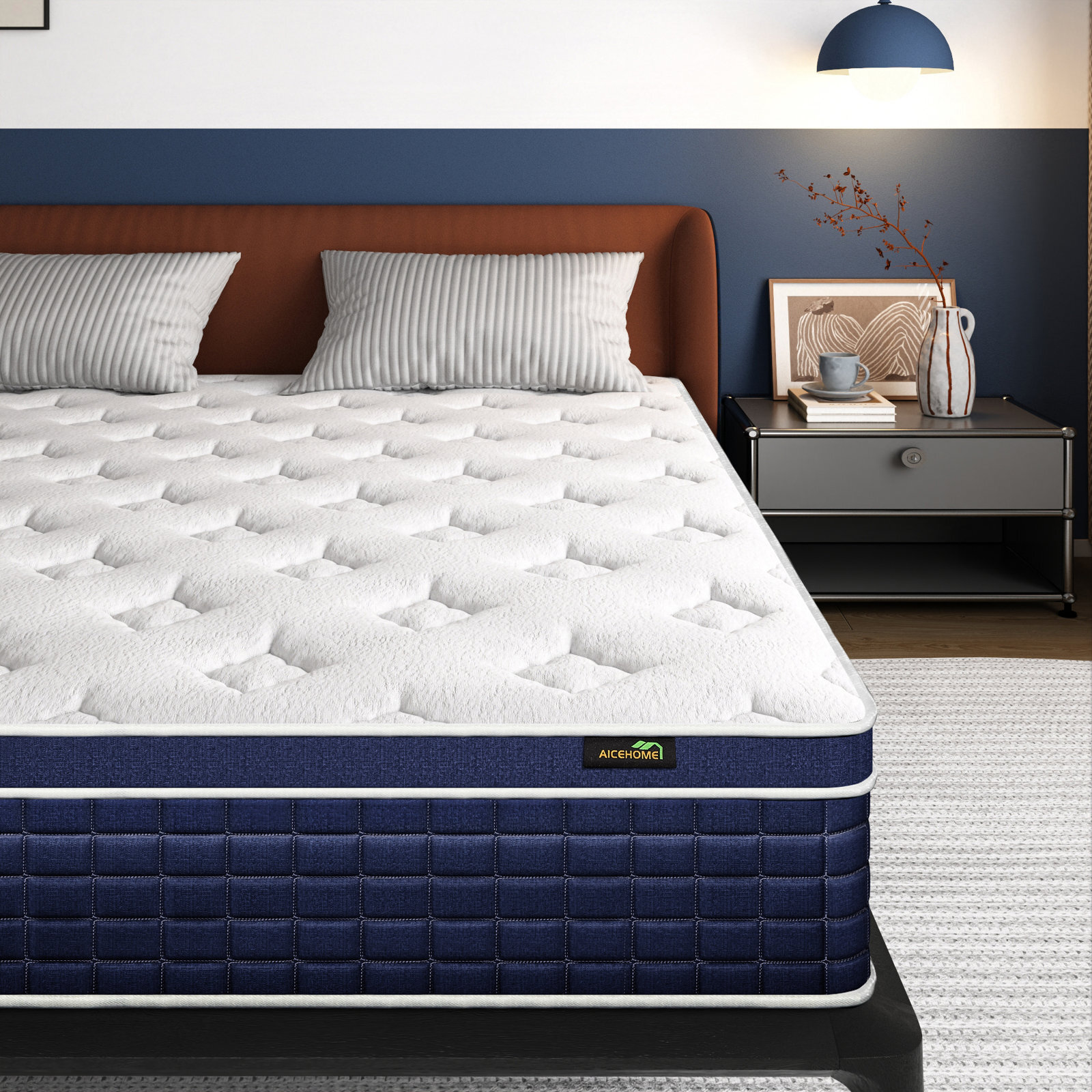 14″ 12″ Twin Full Queen King Hybrid Memory Foam Mattress Spring Bed In A Box