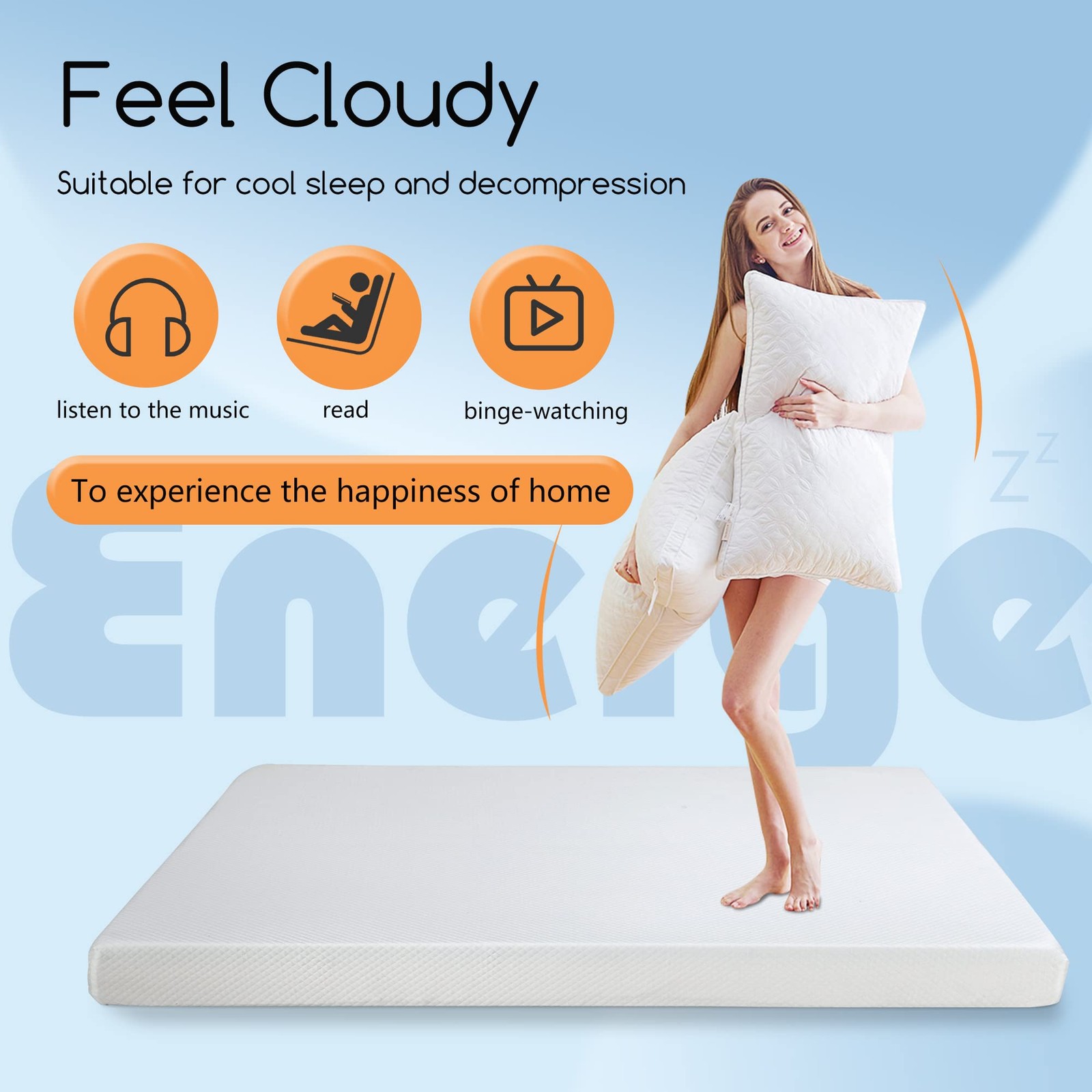 | 5 Inch Twin Mattress | Gel Memory Foam | Medium Firm Feel | White | Bed in …
