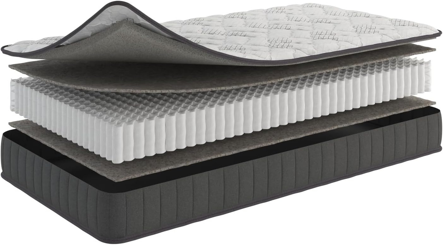 Ottomanson 9″ Hybrid Twin Mattress – Firm – Made in USA – Individually Pocketed