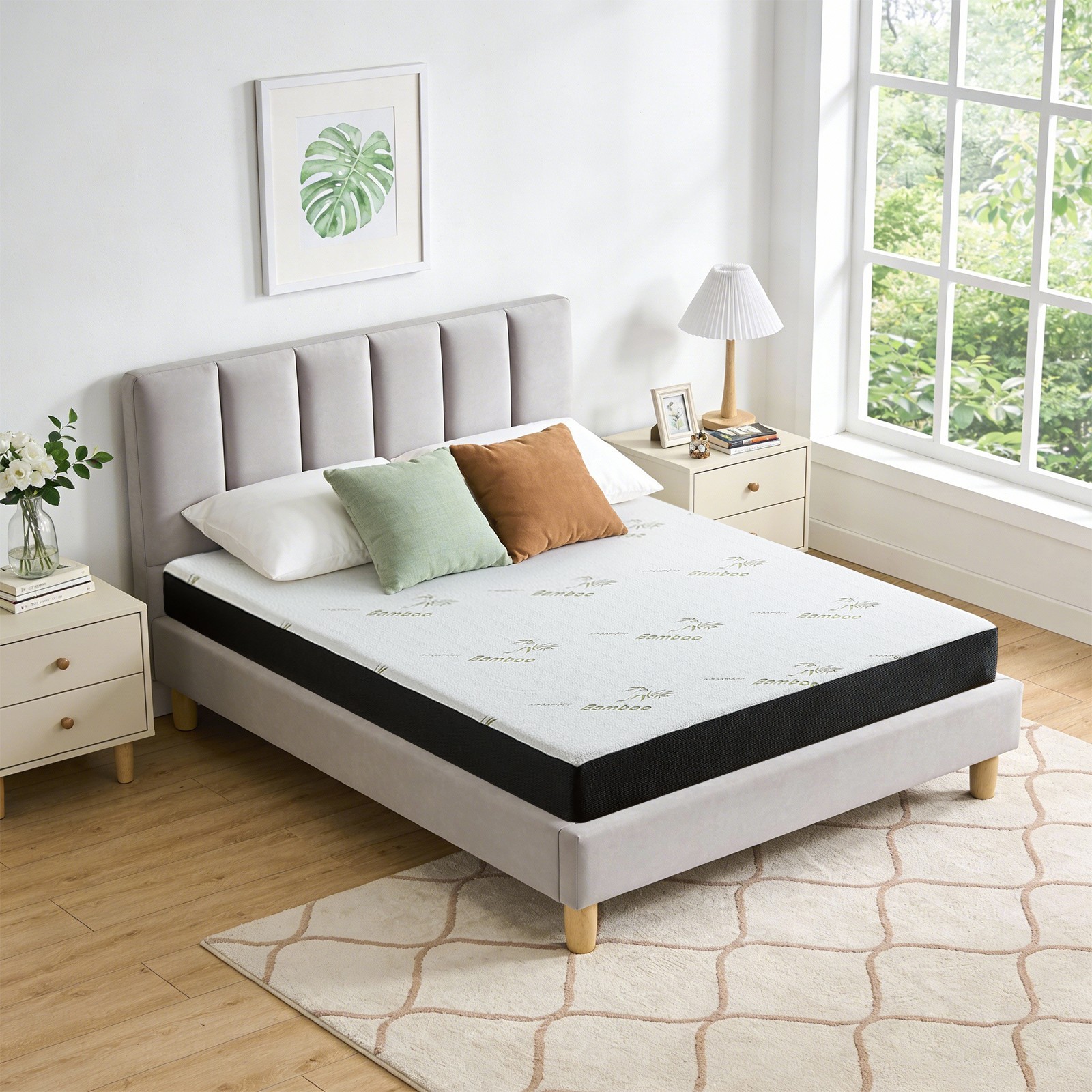 5″ 6″ Waterproof Breathable Soft Memory Foam Mattress with Bamboo Cooling Cover