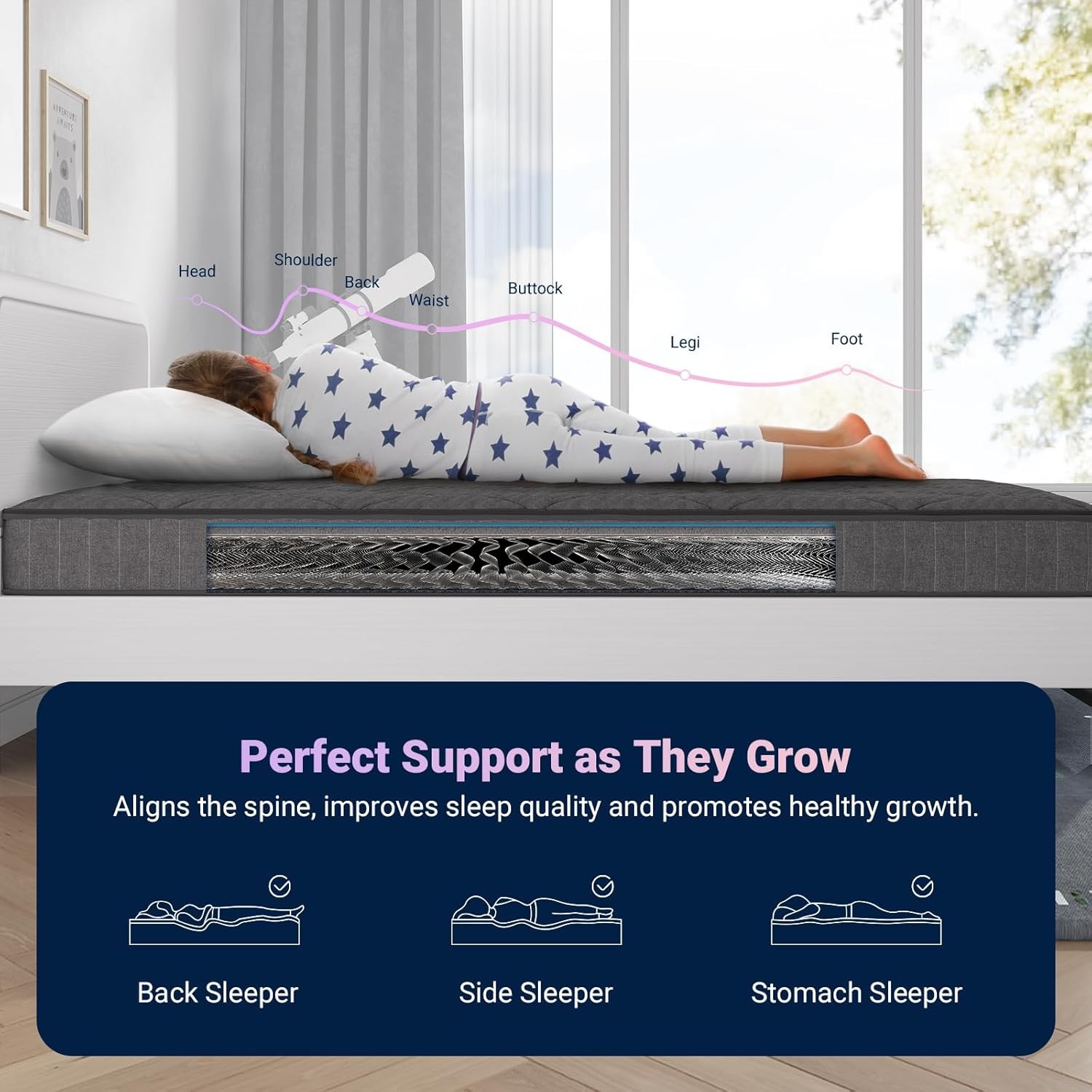 Avenco Twin Mattress 6 Inch Hybrid Bonnell Spring Gel