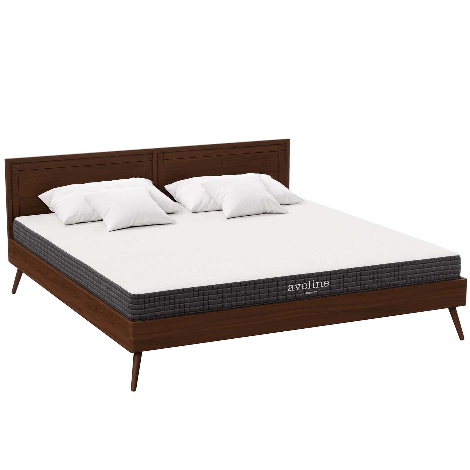 Pemberly Row 6″ Modern Style Memory Foam King Mattress in White