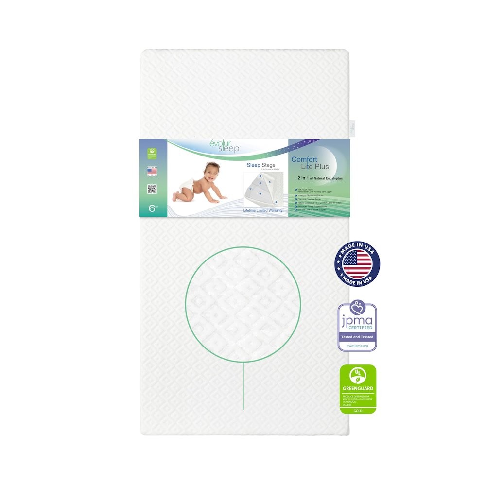 Evolur Sleep, Comfort Lite Plus With Natural Eucalyptus Fiber Crib And…