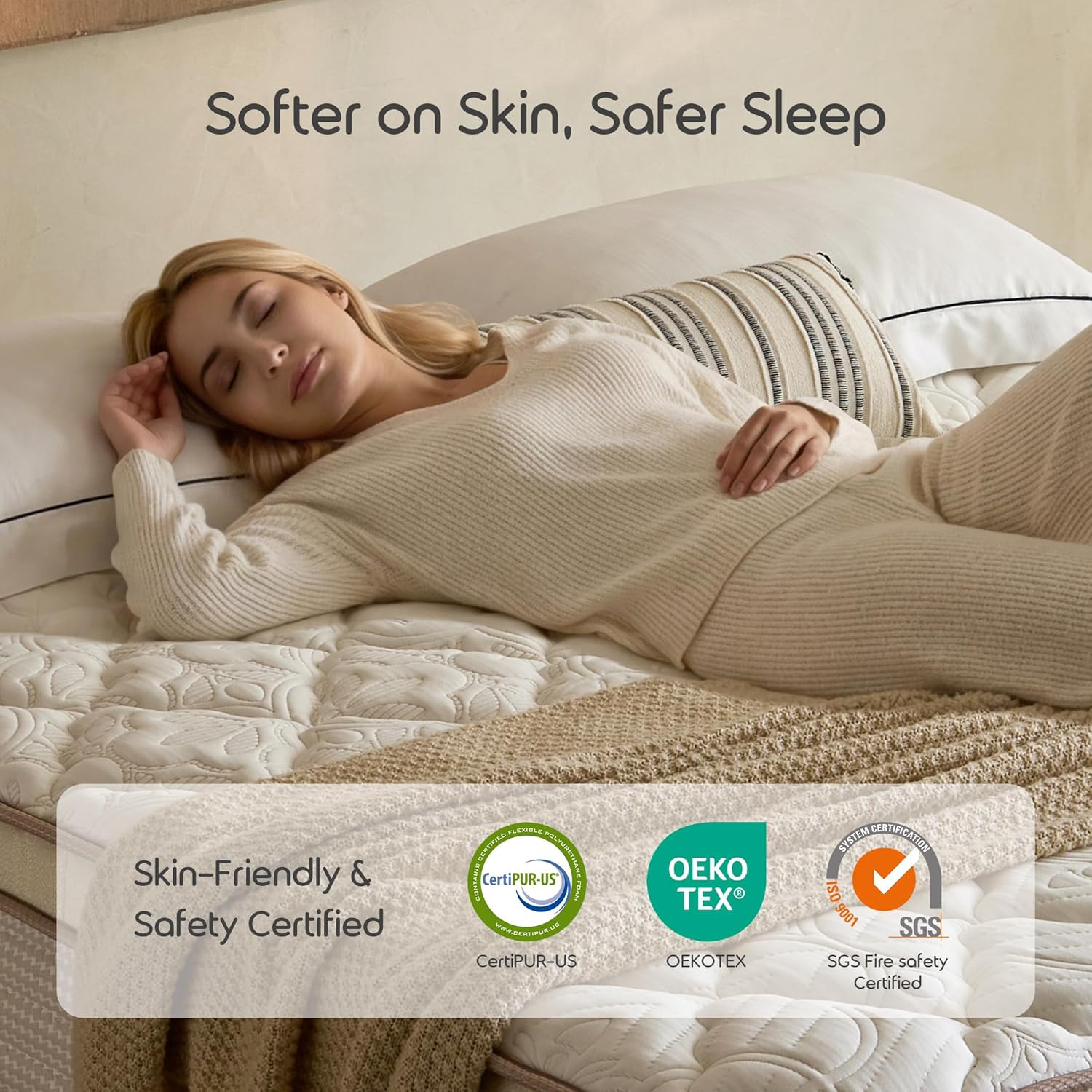 12 Inch Full XL Mattress Hybrid, Cooling Gel Memory Foam & Pocket Springs, Mediu