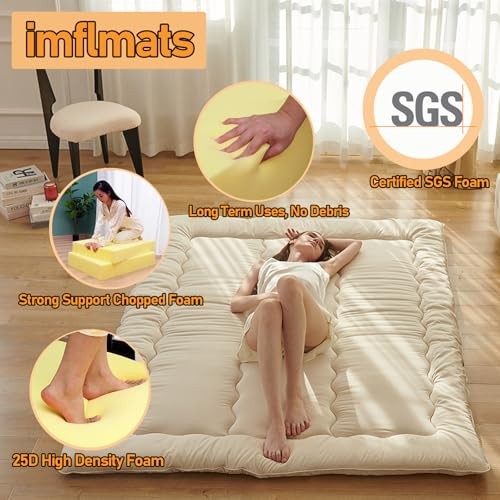 Queen Size Japanese Floor Mattress Without Washable Cover Beige Japanese Futon