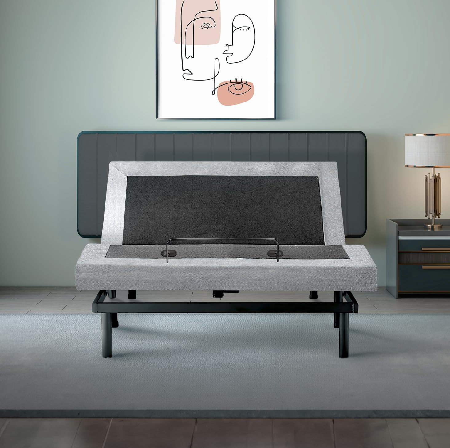 Premium Queen Adjustable Bed & 14″ Gel Memory Foam Mattress with Massage