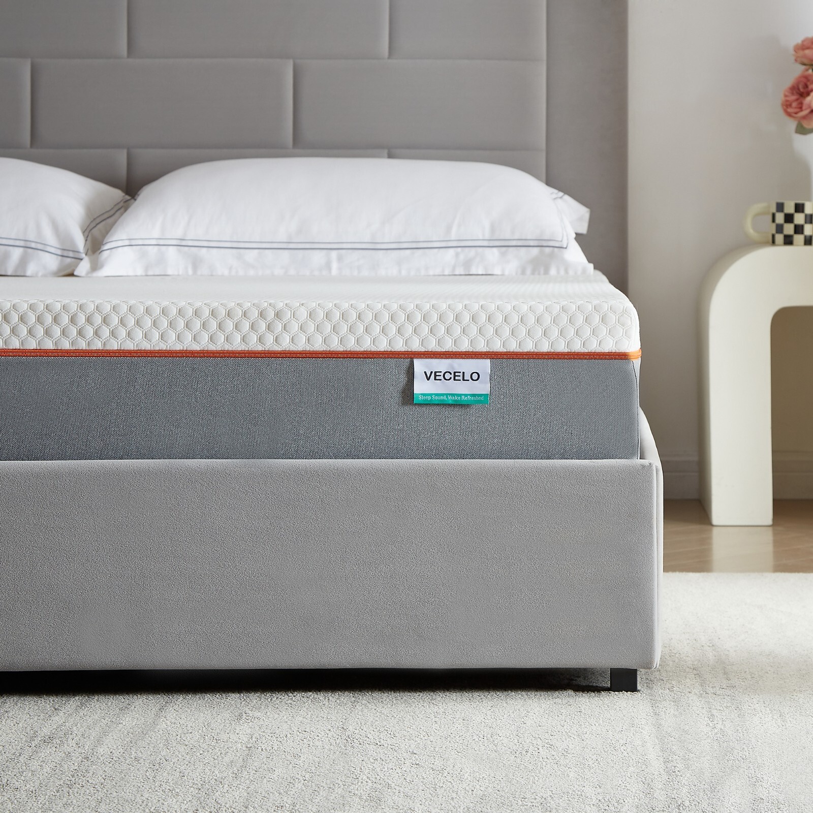 VECELO 8 Inch Mattress Charcoal Infused Memory Foam Medium Firm Pressure Relieve