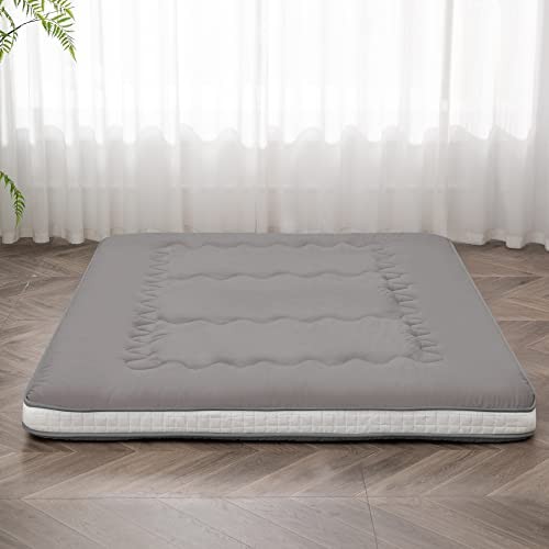 Japanese Floor Futon Mattress Extra Thick Folding Roll Up Bed Twin Darkgrey