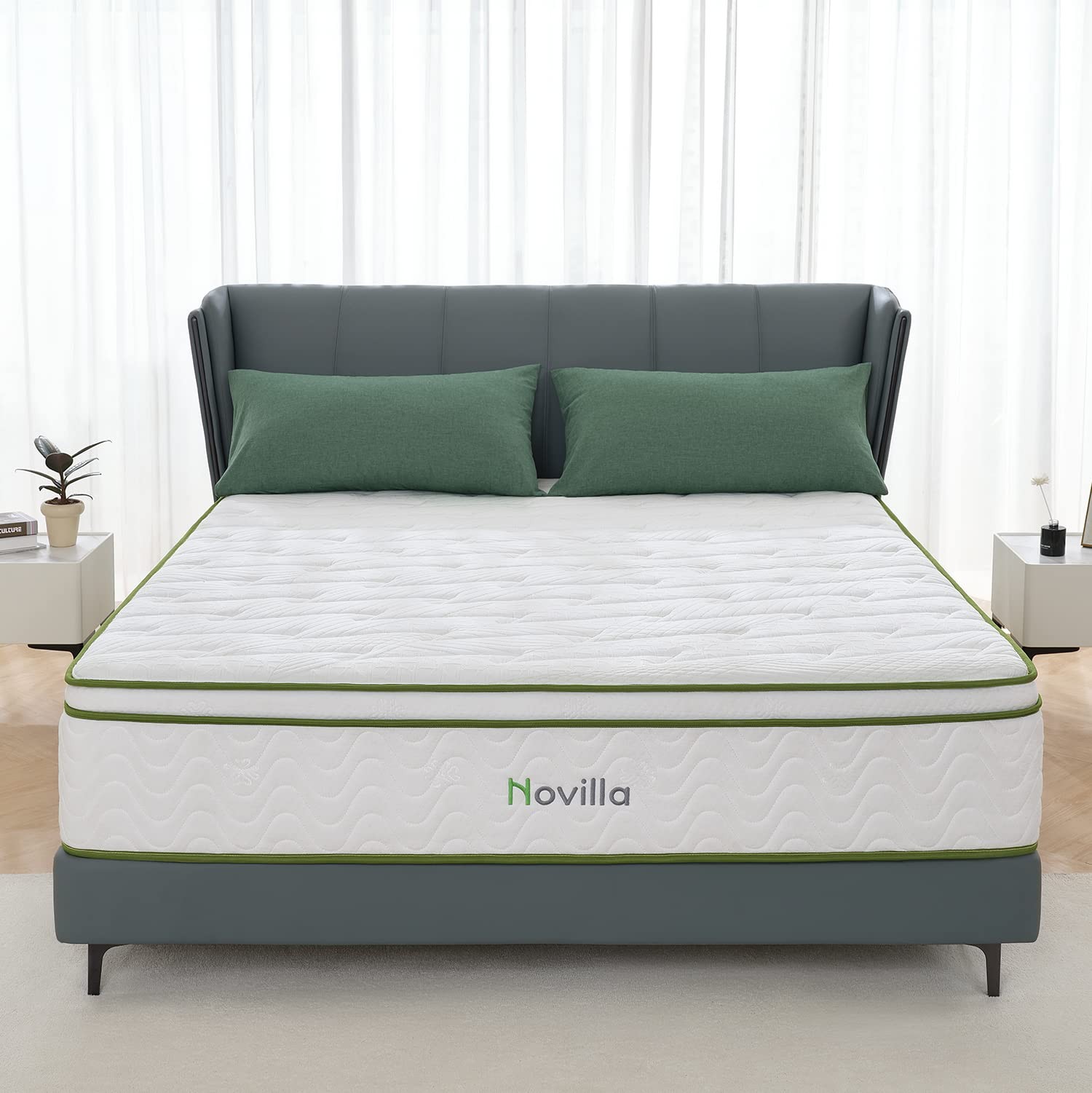 King Mattress12 Inch Memory Foam Hybrid Mattress with Pocketed Coil for Press…