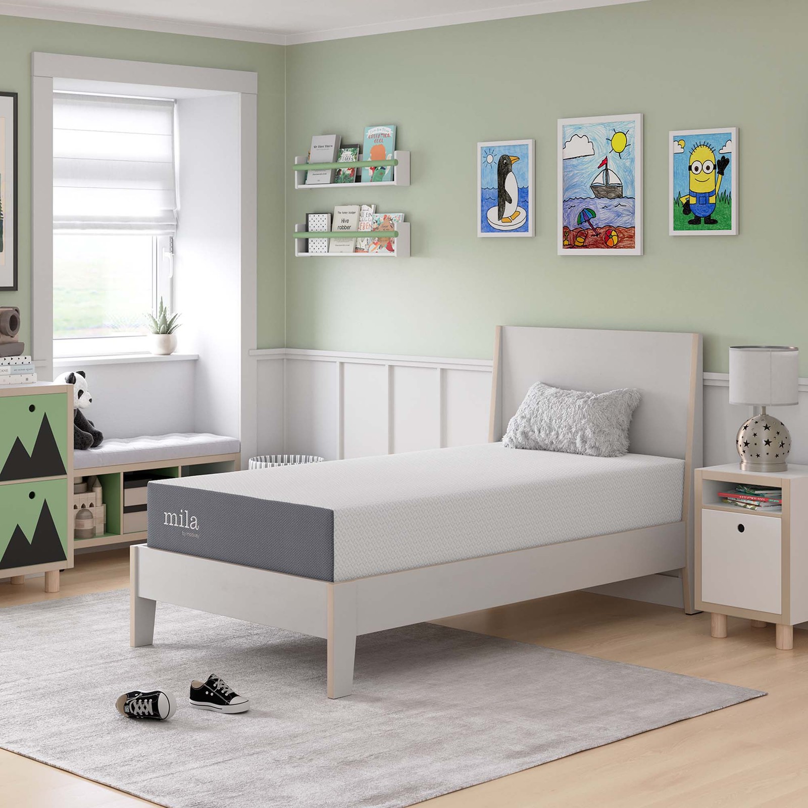 Modway Mila Firm 10″ Fiberglass Free Memory Foam Twin Mattress for Kids
