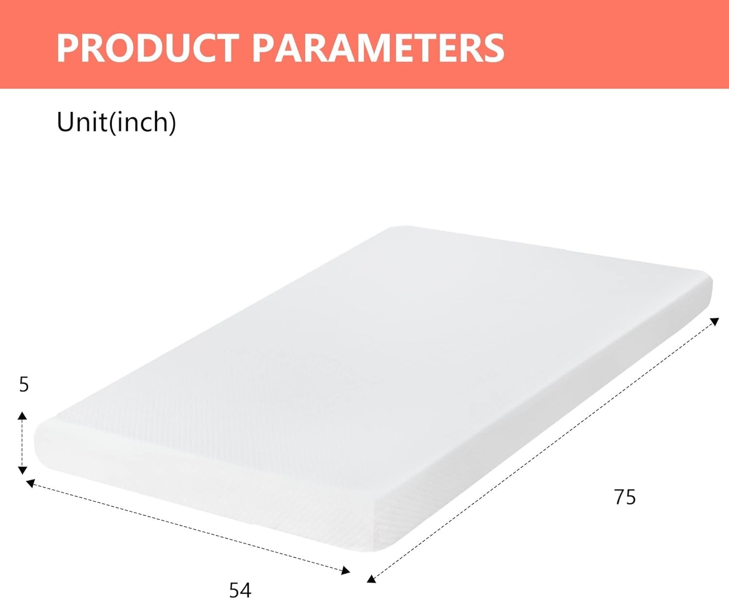 5-Inch Gel Memory Foam Mattress – Medium Firm, CertiPUR-US Certified, Full Size