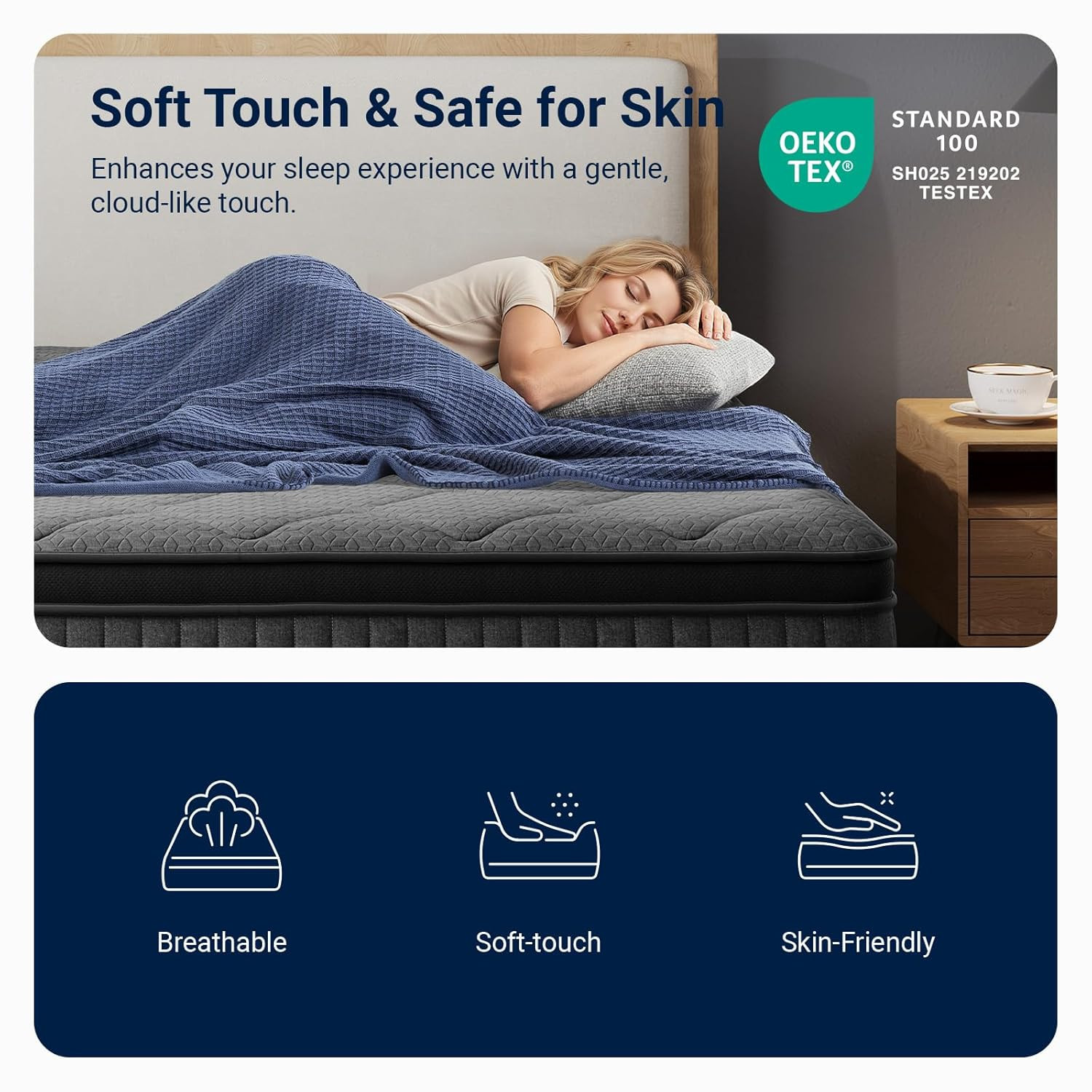 12″ Hybrid Mattress with Smart Coil & Nanogel Memory Foam for Cool Sleep