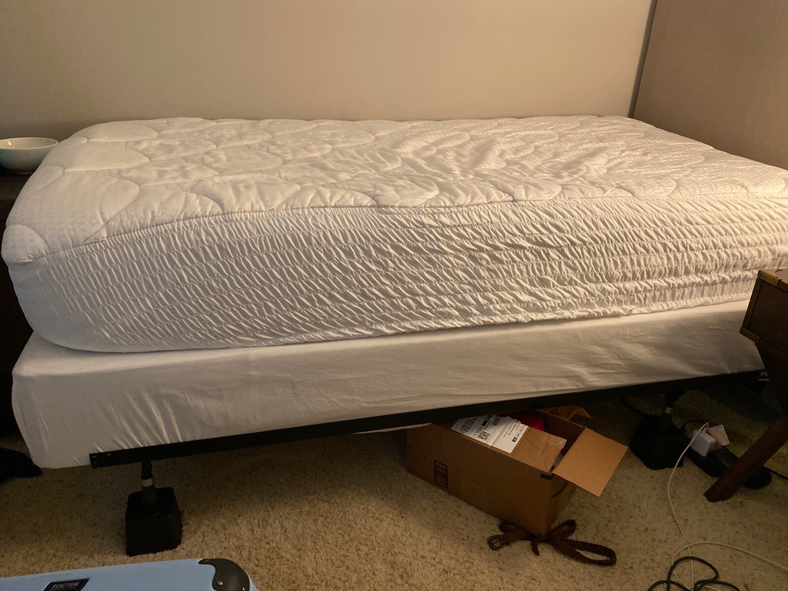 Gently Used Twin Sized Mattress with Mattress Topper Included