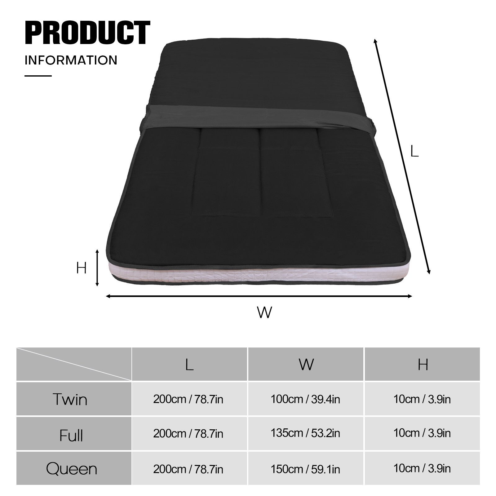 Japanese Floor Mattress 4″ Extra Thick Folding Sleeping Pad for Twin/Full/Queen