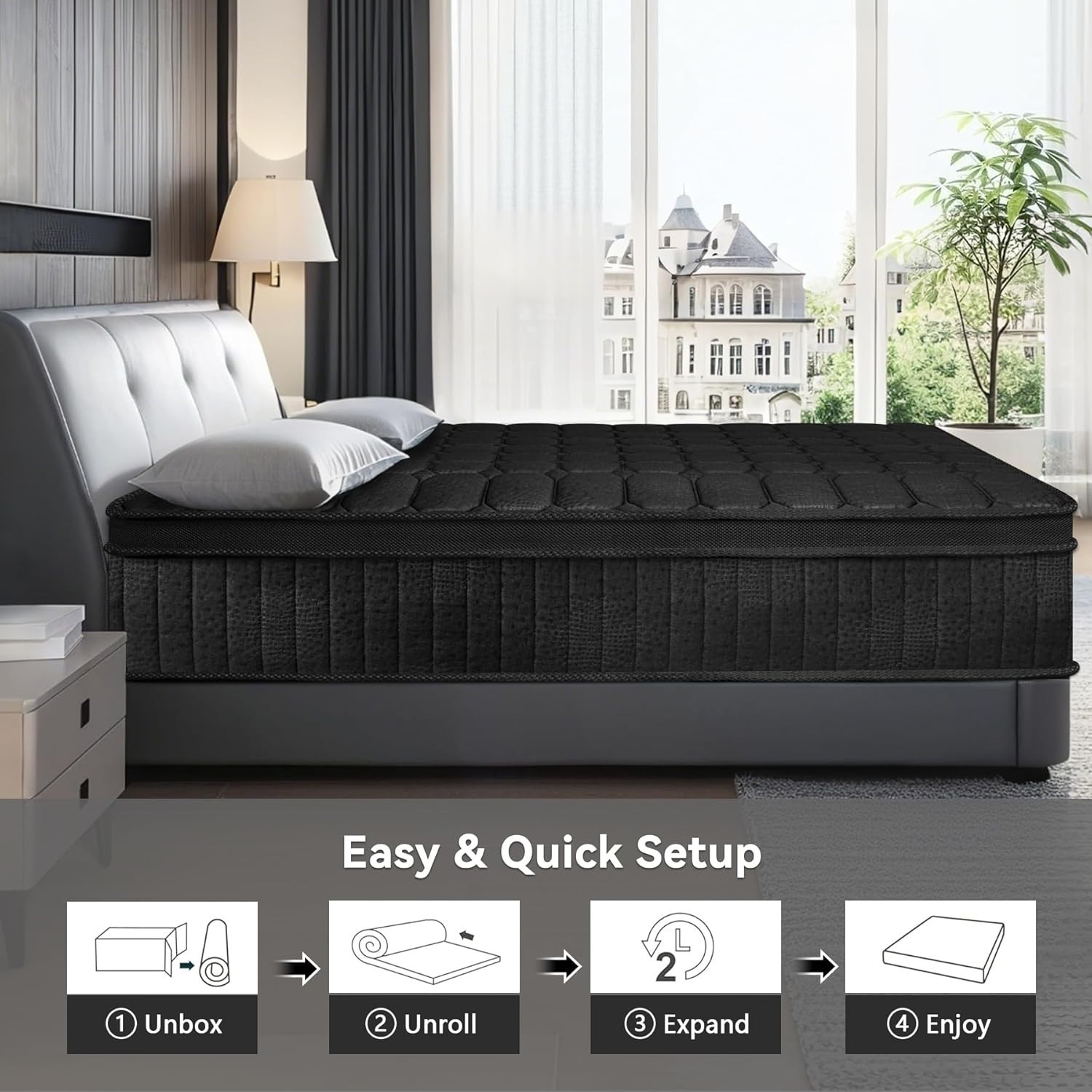 Hybrid Gel Memory Foam Twin Mattress – 10 Inch Medium Firm for Pressure Relief