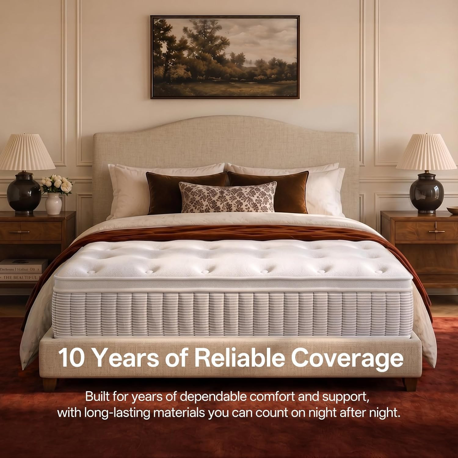 COMFBOX Queen Mattress, 14 Inch Springs Matress, Bed in a Box, Soft and Breathab