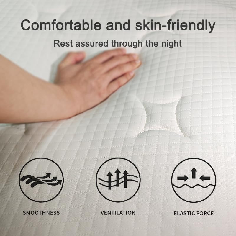Queen Size Mattress, 10 Inch Plush Comfort, Pocketed Coil Mattress in a Box, 60X