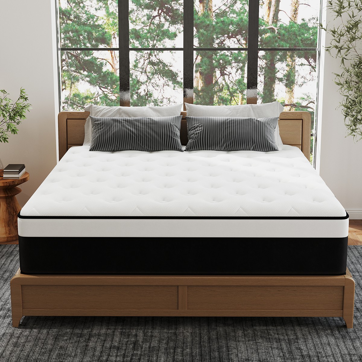 12/14 Inch Mattress Hybrid Memory Foam Bed in A Box, Twin Full Queen King Size