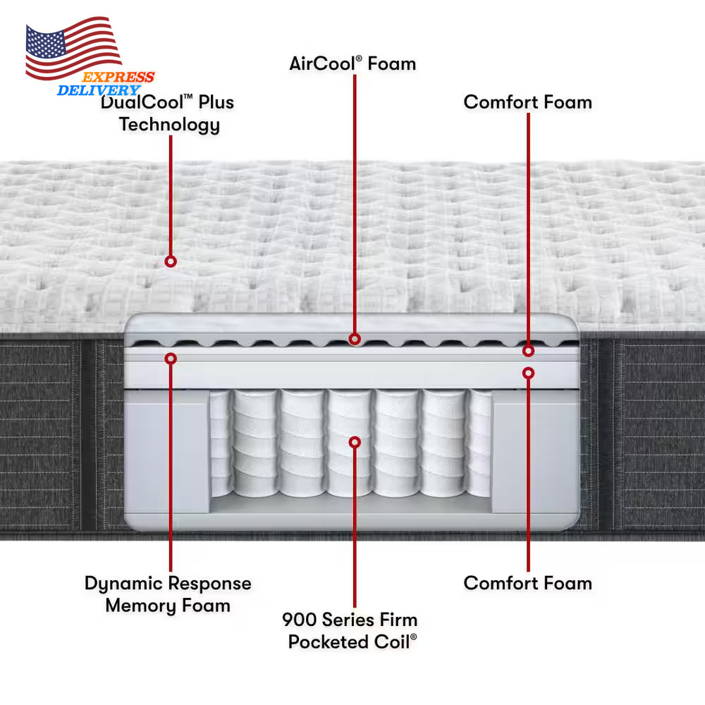 BRS900-C 14 In. Extra Firm Hybrid Tight Top Full Mattress FREE SHIPPING USA