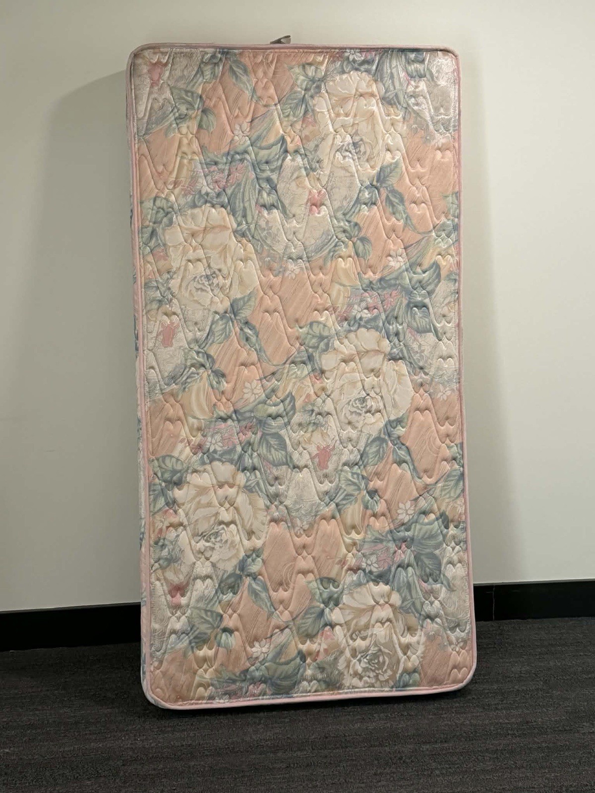 Floral Pattern Rectangle Mattress Pink Blue White for Adult Bedroom