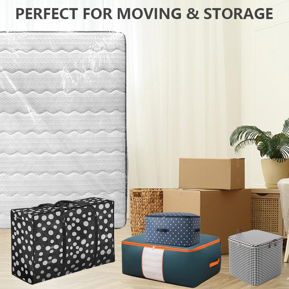 Plastic Mattress Bag for Moving Storage, Protector Queen, Clear