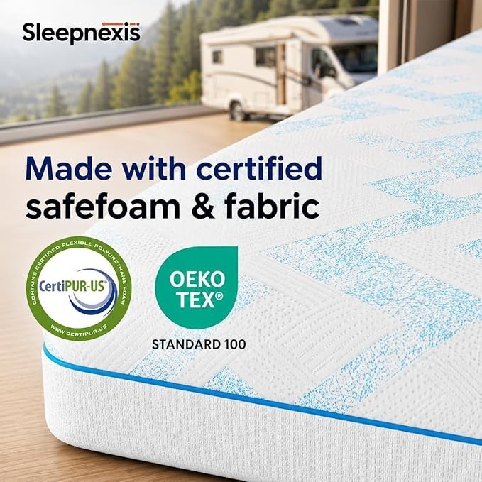 RV Mattress Cooling Gel Memory Foam Medium Firm Mattress in a Box